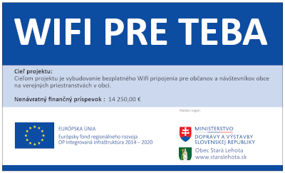 WIFI PRE TEBA - Obec Stará Lehota